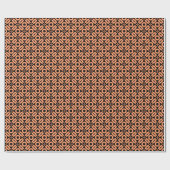 Quilt Style Pattern 02 - Peach on Black Geschenkpapier (Flach)