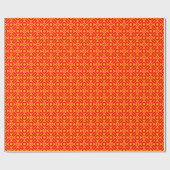 Quilt Style Pattern 02 - Rot auf Gelb Orange Geschenkpapier (Flach)