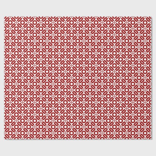 Quilt Style Pattern 02 - Ruby Red on White Geschenkpapier (Flach)