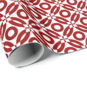 Quilt Style Pattern 02 - Ruby Red on White Geschenkpapier (Rolleneckpunkt)