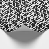 Quilt Style Pattern 02 - Schwarz auf Weiß Geschenkpapier (Ecke)