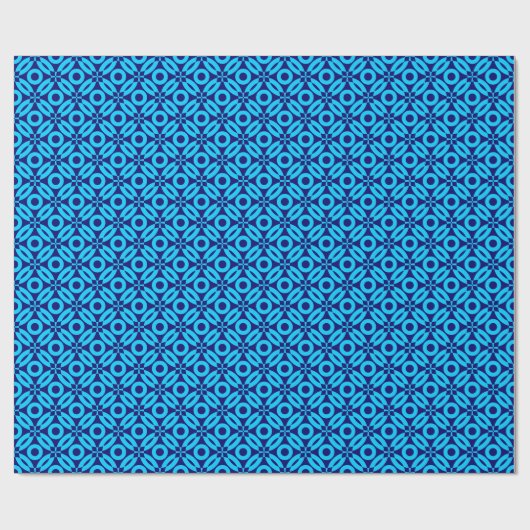 Quilt Style Pattern 02 - Sky Blue on Deep Navy Geschenkpapier (Flach)