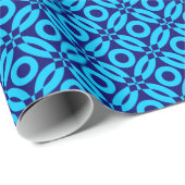 Quilt Style Pattern 02 - Sky Blue on Deep Navy Geschenkpapier (Rolleneckpunkt)