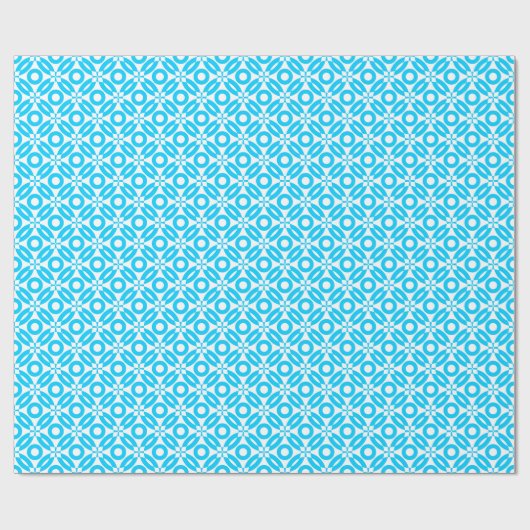 Quilt Style Pattern 02 - Sky Blue on White Geschenkpapier (Flach)