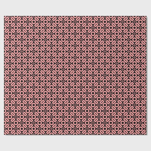 Quilt Style Pattern 02 - Soft Pink auf Schwarz Geschenkpapier (Flach)
