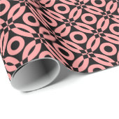 Quilt Style Pattern 02 - Soft Pink auf Schwarz Geschenkpapier (Rolleneckpunkt)