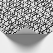 Quilt Style Pattern 02 - Weiß auf Schwarz Geschenkpapier (Ecke)