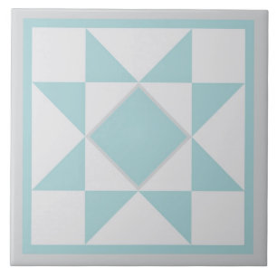 Quilt Trivet - Sawzahnstern (blau/grau) Fliese