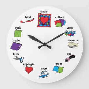 Quilt-Uhr Große Wanduhr