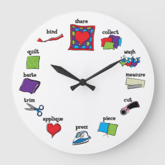 Quilt-Uhr Große Wanduhr