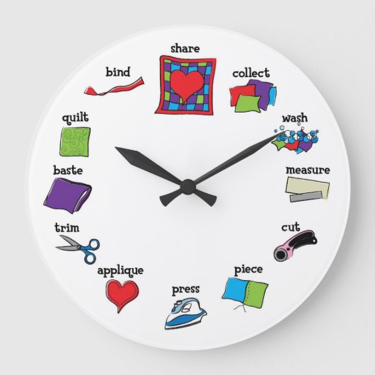 Quilt-Uhr Große Wanduhr (Vorderseite)