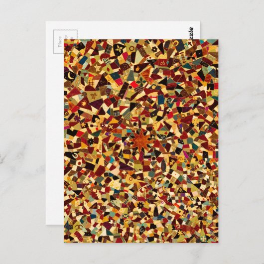 Quilt [verrücktes Patchwork] von Rebecca King (c.1 Postkarte (Vorne/Hinten)