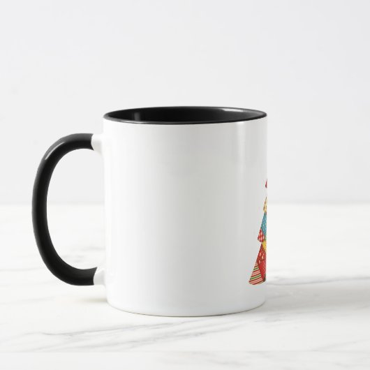 Quilt Weihnachtsbaum Festliche Quilt Liebhaber Tasse (Links)