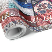 QUILT WRAPPPAPIER - GLOSSY - QUOTEN GESCHENKPAPIER (Rolleneckpunkt)