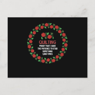 Quiltarbeit als Beweis dafür, dass ich die Geduld  Postkarte