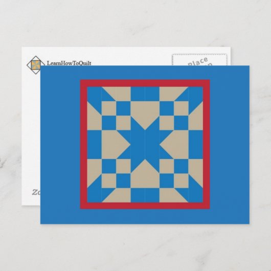 Quilte Postkarte - Weg nach Oklahoma (Vorne/Hinten)