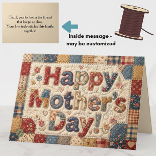 Quilted "Alles Gute zum Muttertag" Farbige Herzlic Karte