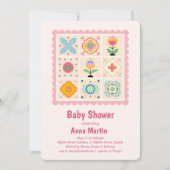 Quilted Baby Shower Einladung (Vorderseite)