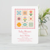 Quilted Baby Shower Einladung (Stehend Vorderseite)