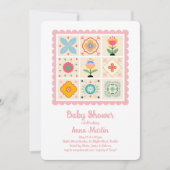 Quilted Baby Shower Einladung (Vorderseite)