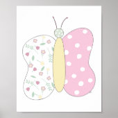 Quilted Butterfly Art Print on White Background Poster (Vorne)