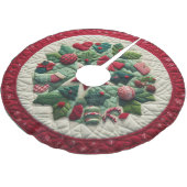 Quilted-Christmas-Design wird zu Gesteppter Weihna Polyester Weihnachtsbaumdecke (Schrägansicht)