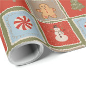 Quilted Christmas Tile Wallpaper Geschenkpapier (Rolleneckpunkt)