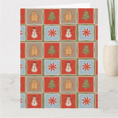 Quilted Christmas Tile Wallpaper Karte (Vorderseite)