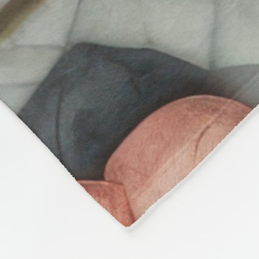 Quilted Design Peach Rose auf Grau Fleecedecke (Ecke)