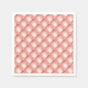 Quilted Diamant Glänzend Roségold Rosa Luxus Serviette