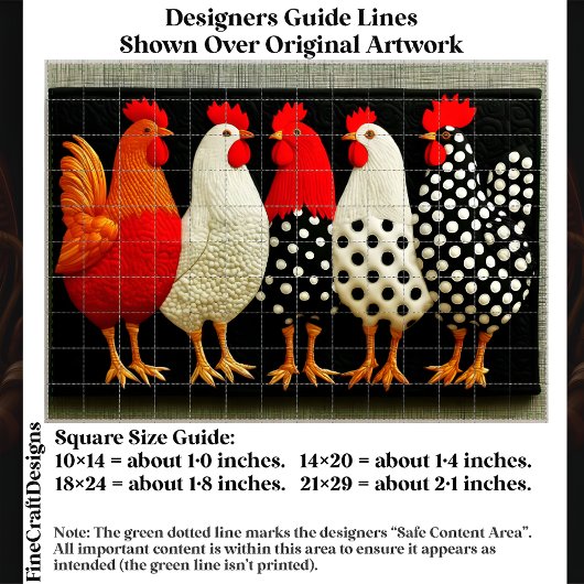 Quilted Fun Country Hens & Roosters EN2R Decoupage Seidenpapier