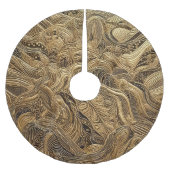 Quilted Gold Abstract Design Polyester Weihnachtsbaumdecke (Vorderseite)