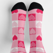Quilted Hearts on Karos, Bubblegum Pink Socken (Oben)