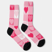 Quilted Hearts on Karos, Bubblegum Pink Socken (Rechts)