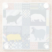 Quilted Hippo Glasuntersetzer (Rückseite)