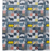 Quilted Hippos Duschvorhang (Vorderseite)