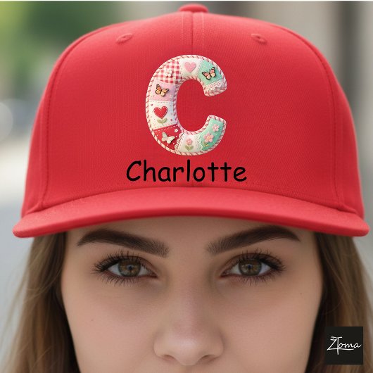 Quilted Patchwork Initial Letter C Nursery Truckerkappe