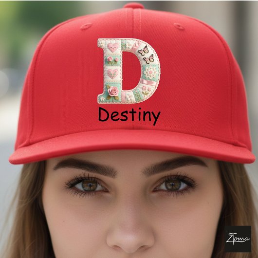 Quilted Patchwork Initial Letter D Nursery Truckerkappe