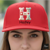 Quilted Patchwork Initial Letter H Nursery Truckerkappe