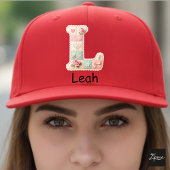 Quilted Patchwork Initial Letter L Nursery Truckerkappe