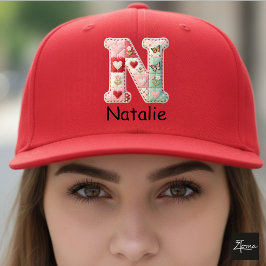 Quilted Patchwork Initial Letter N Nursery Truckerkappe