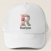 Quilted Patchwork Initial Letter R Nursery Truckerkappe (Vorderseite)