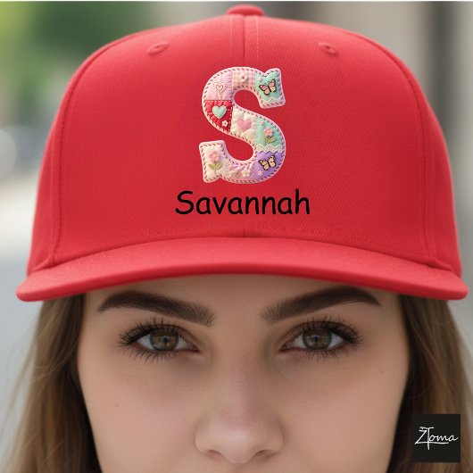 Quilted Patchwork Initial Letter S Nursery Truckerkappe