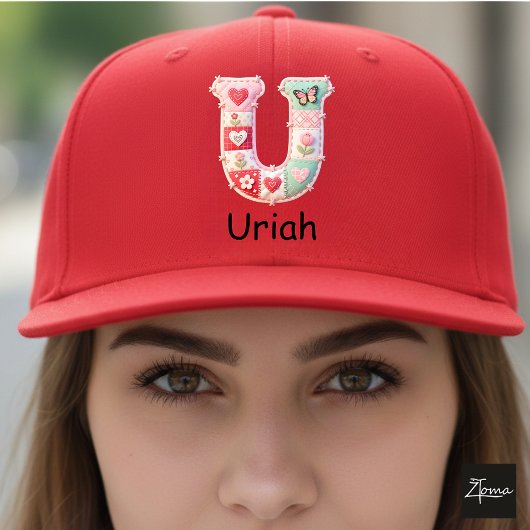 Quilted Patchwork Initial Letter U Nursery Truckerkappe