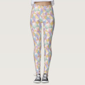 Quilted Patchwork Triangles Peach Lavender sage Leggings (Vorderseite)