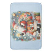 Quilted Patchwork-Weihnachtsmann mit Weihnachtsste Badematte (Vorderseite Vertikal)
