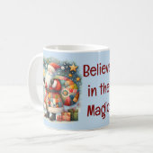 Quilted Patchwork-Weihnachtsmann mit Weihnachtsste Kaffeetasse (Vorderseite Links)