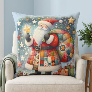 Quilted Patchwork-Weihnachtsmann mit Weihnachtsste Kissen