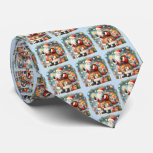 Quilted Patchwork-Weihnachtsmann mit Weihnachtsste Krawatte