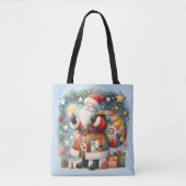 Quilted Patchwork-Weihnachtsmann mit Weihnachtsste Tasche (Vorderseite)
